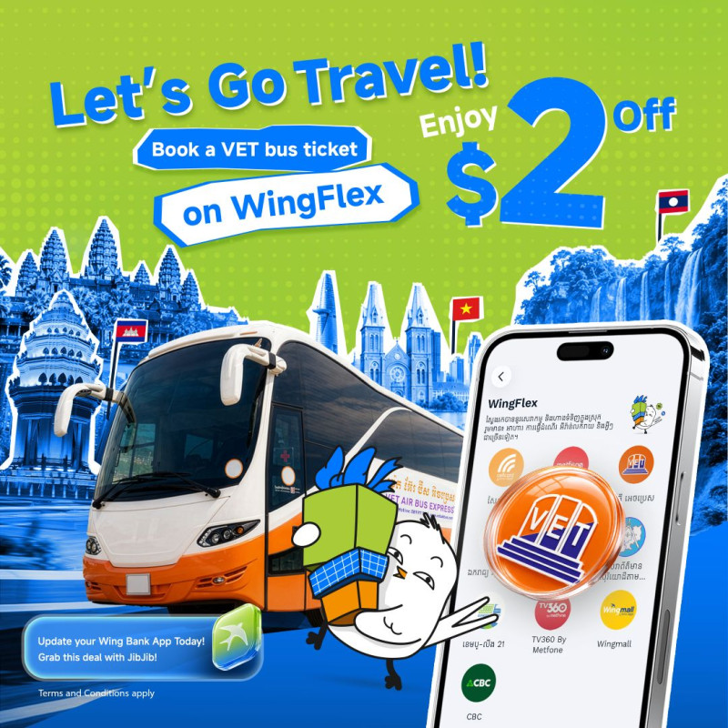 Book a VET Bus Ticket on WingFlex & Enjoy $2 Off!