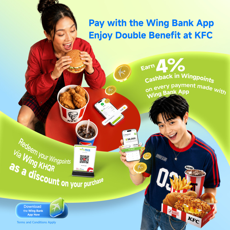 Get Double Benefit at KFC Pay with Wing Bank APP