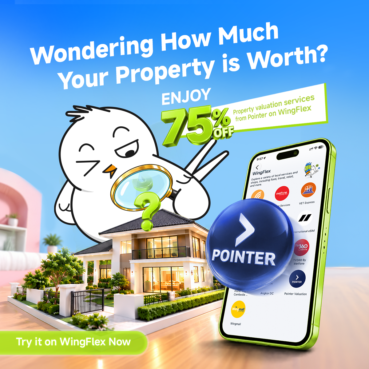Get 75% OFF Pointer Property Valuation on WingFlex