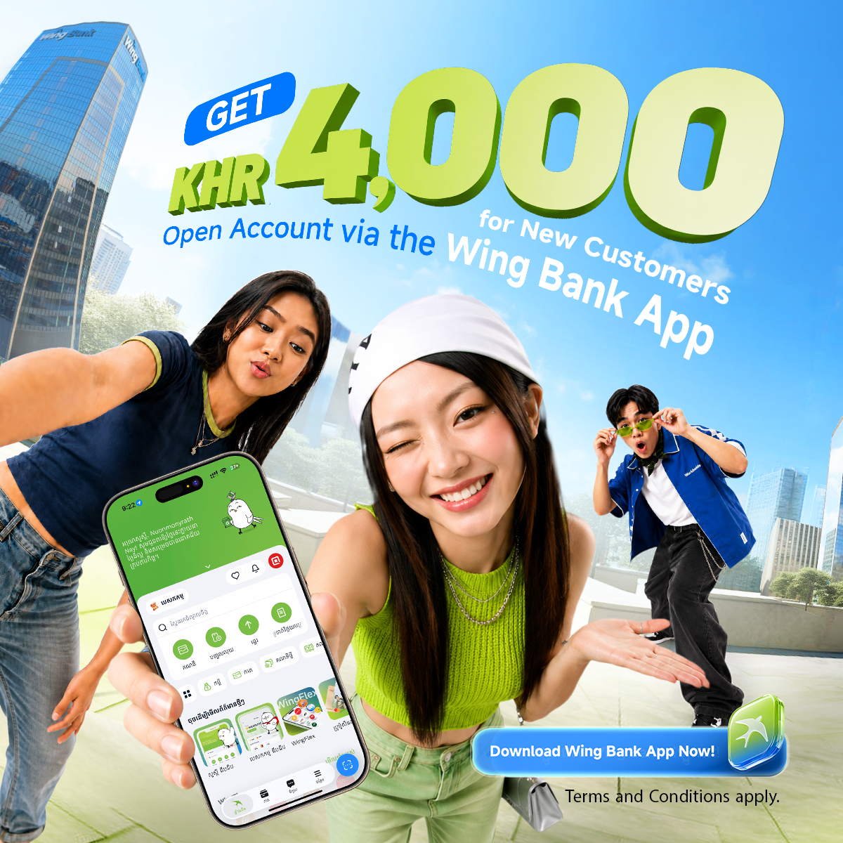 Get 4,000៛ When You Open a Wing Bank Account through the Wing Bank App
