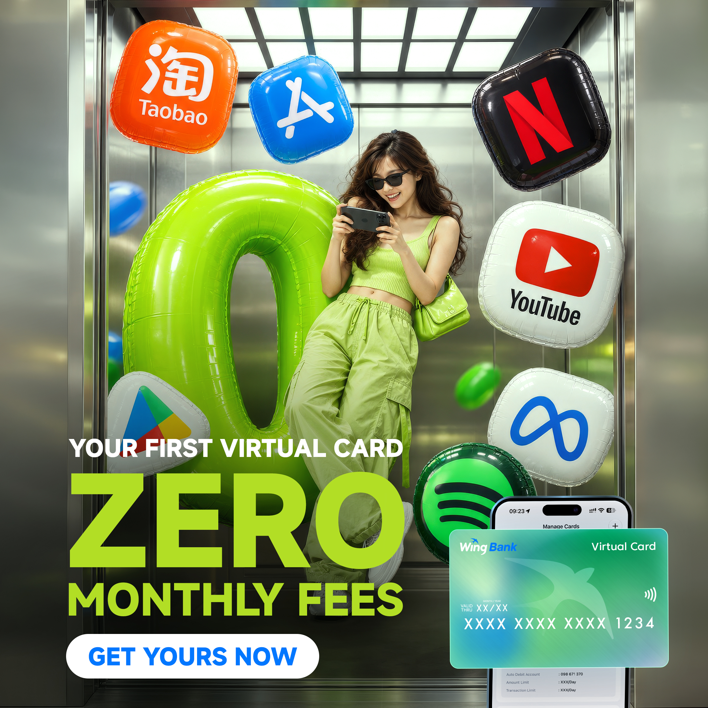 Your First Virtual Card. Zero Monthly Fees.