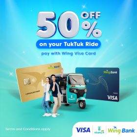 Enjoy 50% off on your ride on Nham24 with Wing Visa Card