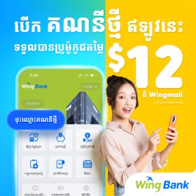 បើកគណនីថ្មី ឥឡូវនេះទទួលបានប្រូម៉ូកូដតម្លៃ​ $12 ពី Wingmall