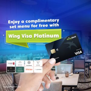 Enjoy a complimentary set menu or high tea for two with Wing Visa Platinum Credit Card
